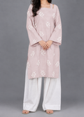 2 pc Embroidered Cord Set With White Plain Farshi Shalwar