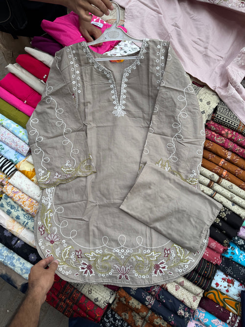 2 pc Embroidered Cord Set