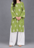 2 pc Embroidered Cord Set With White Plain Farshi Shalwar