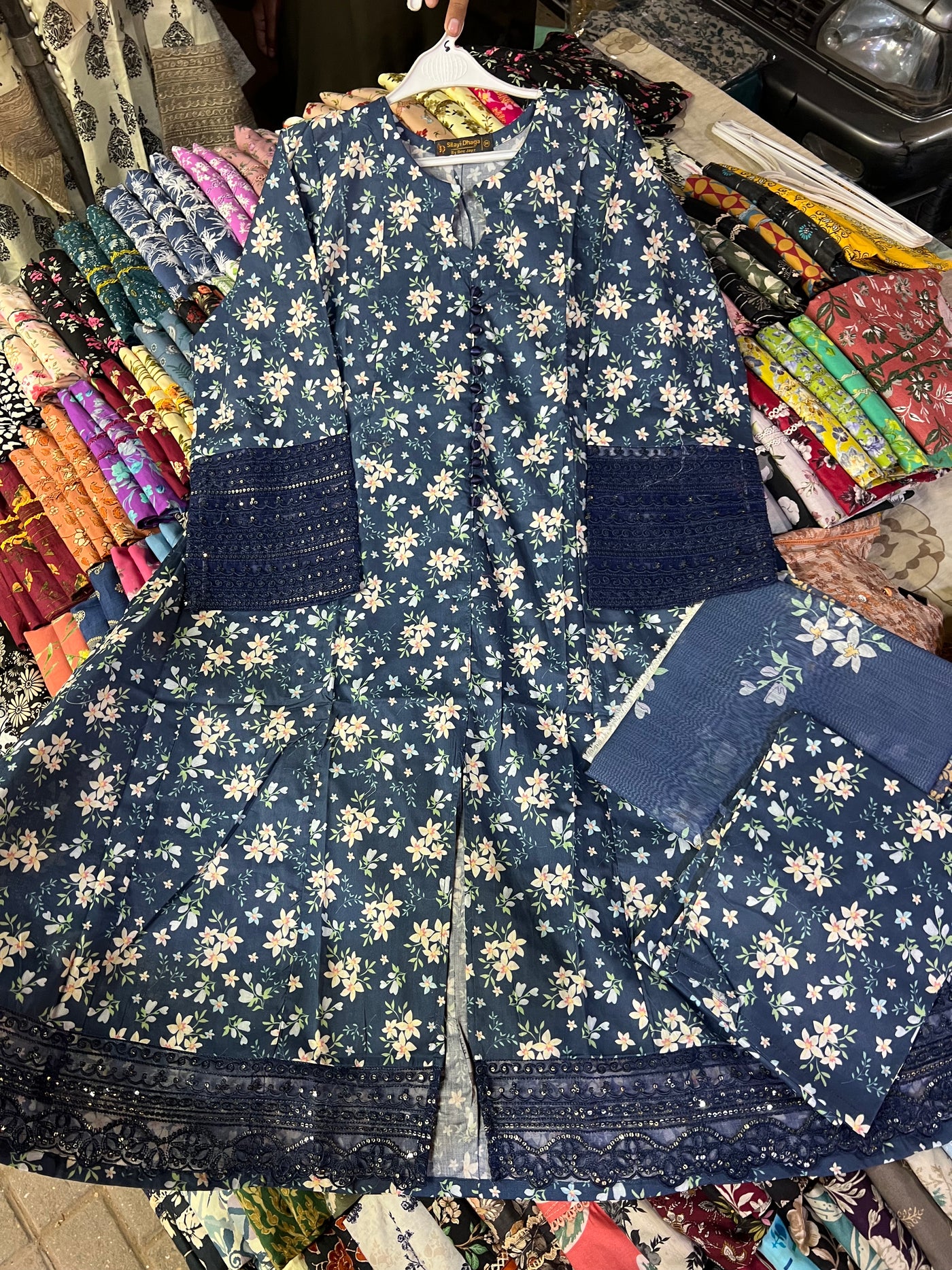 3 Piece Eplic Work Frock (Lawn Fabric)