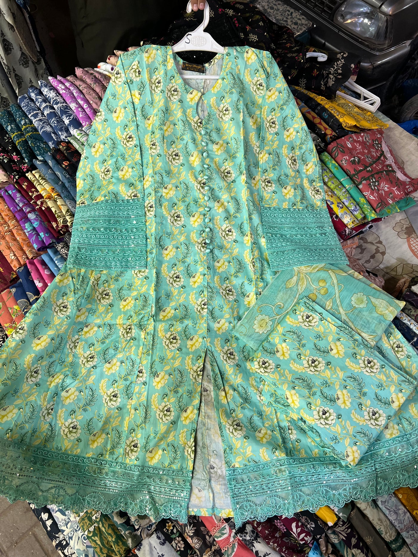 3 Piece Eplic Work Frock (Lawn Fabric)