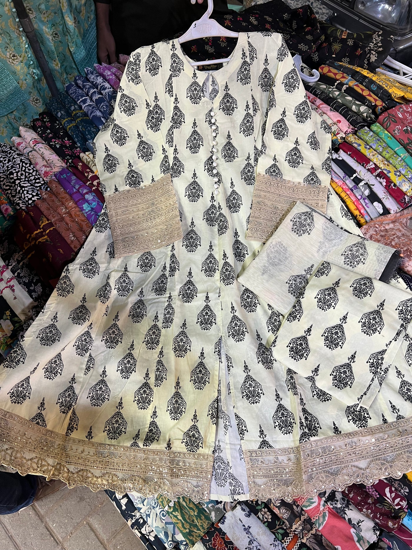 3 Piece Eplic Work Frock (Lawn Fabric)