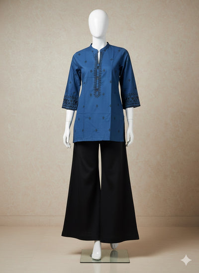 Embroidered Kurta & Flapper Set