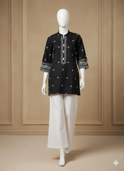 Embroidered Kurta & Flapper, Farshi Shalwar Set
